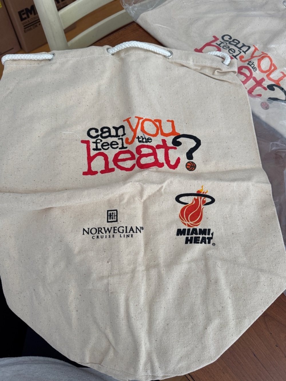 Miami Heat Canvas Tote - 'Can You Feel the Heat?' Set of 2